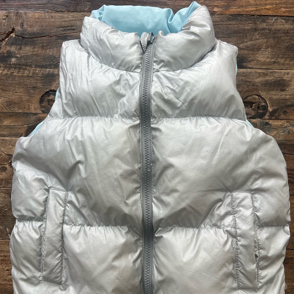 All in Motion Kids Metallic Reversible Puffer Vest Sz L